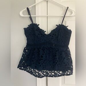 Francescas navy blue, well-made, adjustable straps, adorable top, size small
